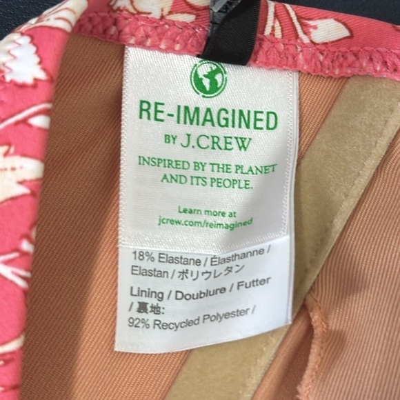 J. Crew O-Ring Bandeau Bikini Top Women's Plus 3X Pink Tossed Floral New BH555 - Picture 8 of 13